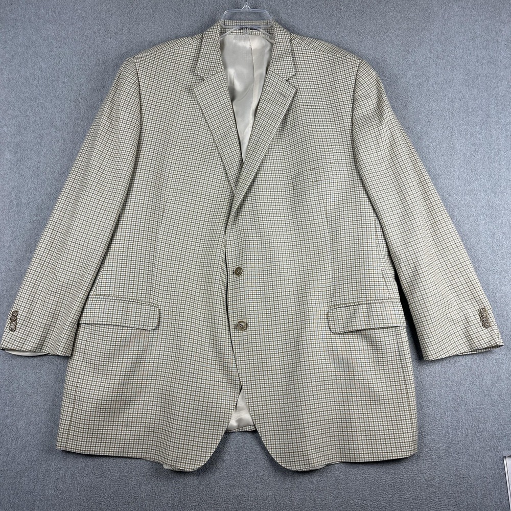 Peter Millar Blazer Mens 54 Beige Check Wool Silk Tweed Sport Coat Canada Jacket